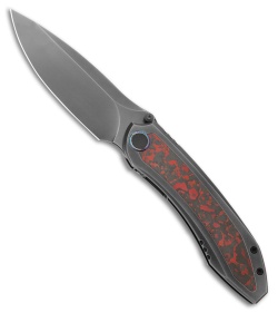 WE Knife Co. Winsome Frame Lock Knife Polished Gray Ti/Lava Flow FC (3.7" Gray)