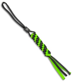 WE Knife Co. Tied Paracord Lanyard w/ Black Titanium Bead (Green/Black)