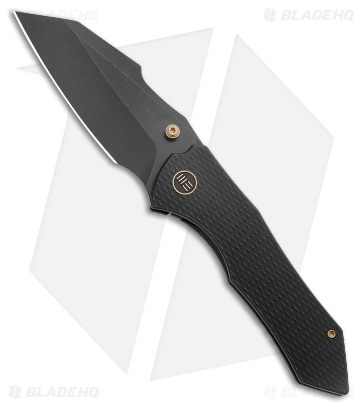 WE Knife Co. High-Fin XL Frame Lock Knife Black Diamond Titanium (3.5" Black SW)
