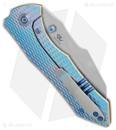 WE Knife Co. High-Fin XL Frame Lock Knife Blue Diamond Titanium (3.5" SW)