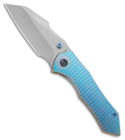 WE Knife Co. High-Fin XL Frame Lock Knife Blue Diamond Titanium (3.5" SW)
