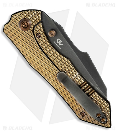 WE Knife Co. High-Fin XL Frame Lock Knife Golden Polished Diamond Ti (3.5" Gray)