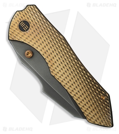 WE Knife Co. High-Fin XL Frame Lock Knife Golden Polished Diamond Ti (3.5" Gray)