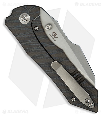 WE Knife Co. High-Fin XL Frame Lock Knife Tiger Stripe Diamond Ti (3.5" BB)