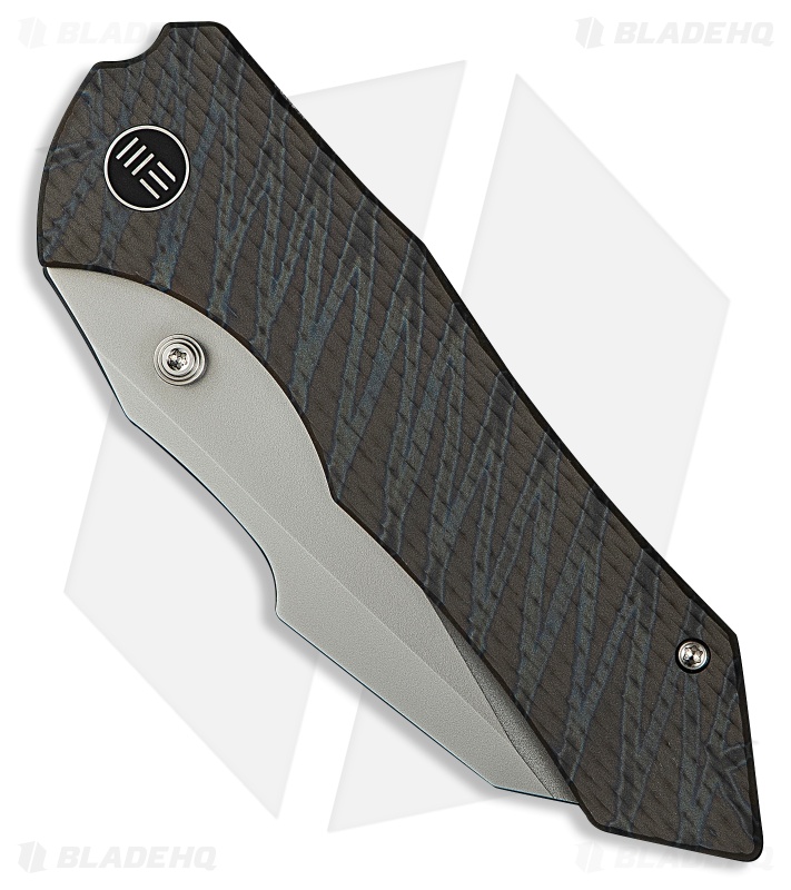 WE Knife Co. High-Fin XL Frame Lock Knife Tiger Stripe Diamond Ti (3.5" BB)