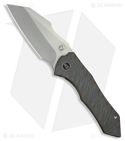 WE Knife Co. High-Fin XL Frame Lock Knife Tiger Stripe Diamond Ti (3.5" BB)