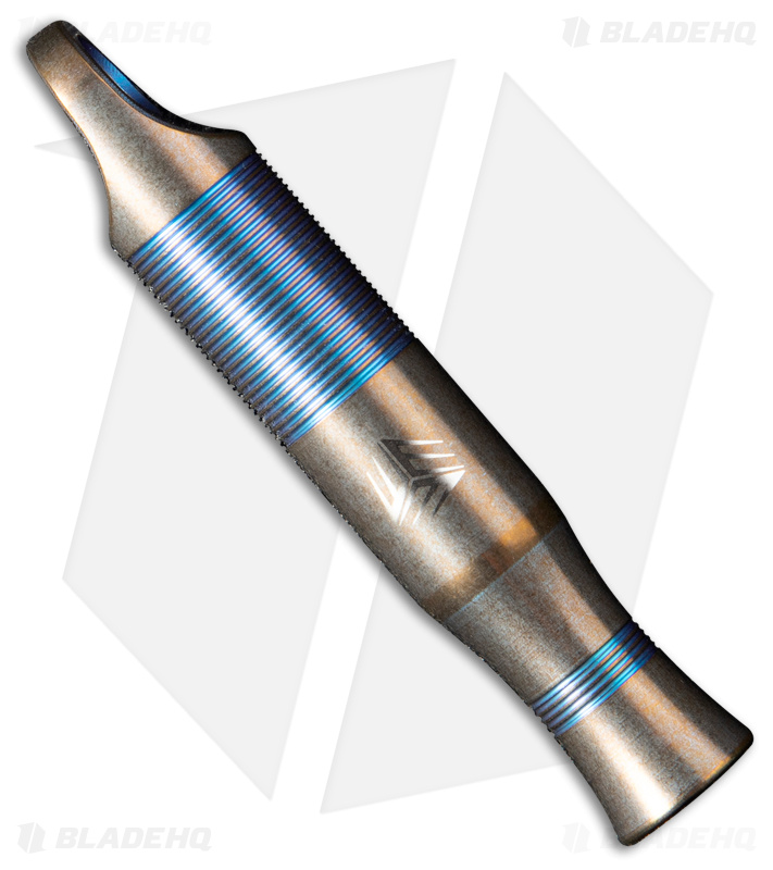 WE Knife Co. 120dB Titanium Whistle Blue Ti w/ Brown Paracord A-05BP