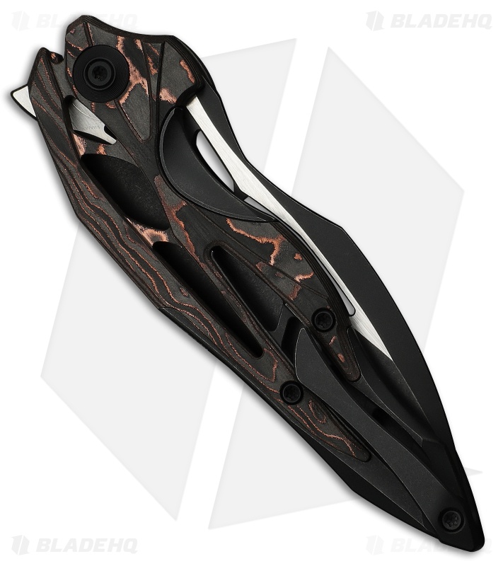 WE Knife Co. Arrakis Frame Lock Knife Black Ti/Copper Foil CF (3.5" Two-Tone)