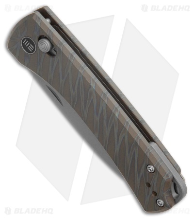 WE Knife Co. Nightblade Crossbar Lock Knife Flamed Tiger Stripe Ti (2.9"Gray SW)