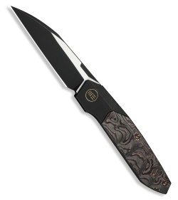 WE Knife Co. Brr15 Frame Lock Knife Black Ti + Copper Foil CF (3.25" Two-Tone)