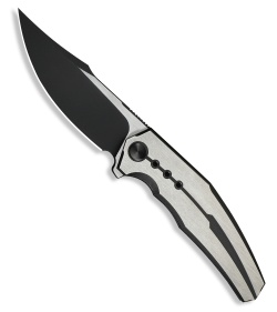 WE Knife Co. Kyklos Frame Lock Knife Black/Satin Titanium (3.8" Black Stonewash)