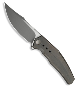 WE Knife Co. Kyklos Frame Lock Knife Bronze Titanium (3.8" Gray SW/Satin)