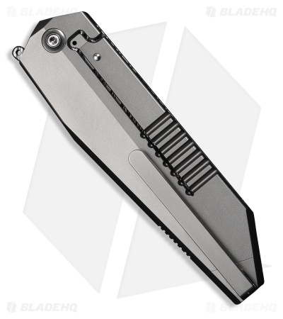 WE Knife Co. Collinear Frame Lock Knife Polished/Bead Blast Ti (3.7" Damasteel)