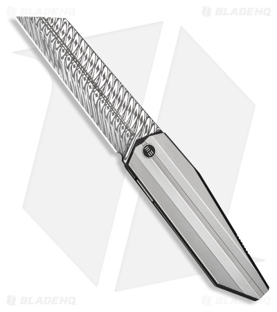 WE Knife Co. Collinear Frame Lock Knife Polished/Bead Blast Ti (3.7" Damasteel)