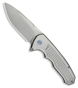 WE Knife Co. Starlash Flip Press Lock Knife Gray Titanium (3.97" Stonewash)