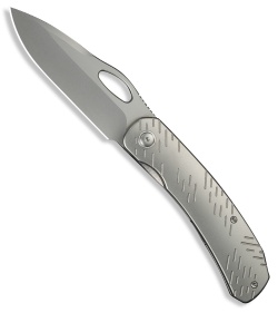 WE Knife Co. Inmate Frame Lock Knife 'Raindrops' Titanium (3.7" Stonewash)