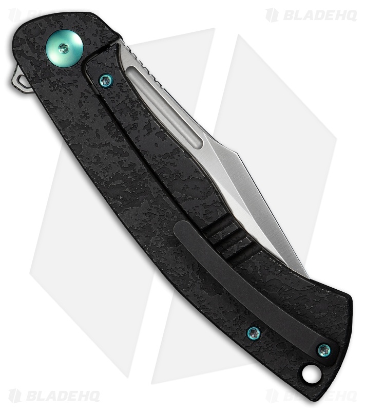 WE Knife Co. Essential Knight Frame Lock Knife Etched Black Ti (3.6" Satin)