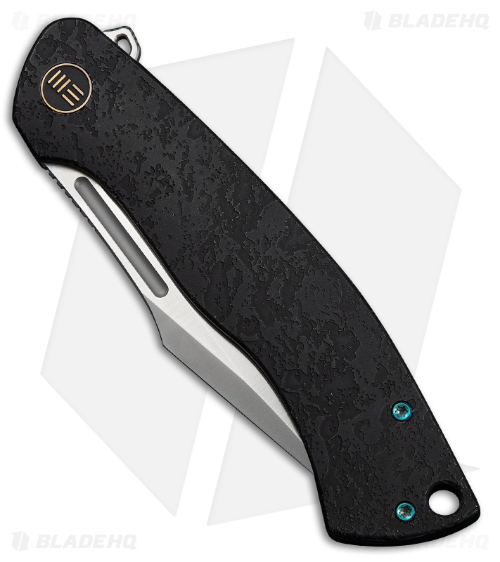 WE Knife Co. Essential Knight Frame Lock Knife Etched Black Ti (3.6" Satin)