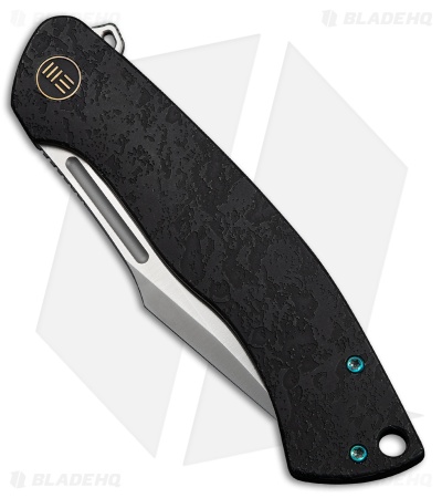 WE Knife Co. Essential Knight Frame Lock Knife Etched Black Ti (3.6" Satin)