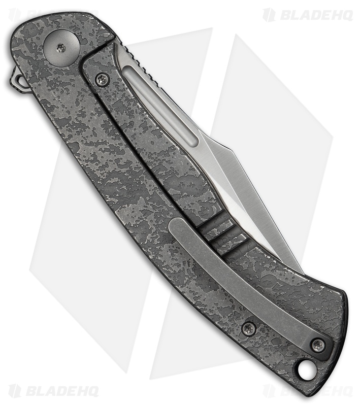 WE Knife Co. Essential Knight Frame Lock Knife Etched Gray Titanium (3.6" Satin)