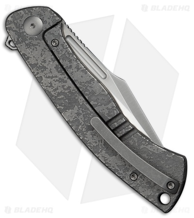 WE Knife Co. Essential Knight Frame Lock Knife Etched Gray Titanium (3.6" Satin)