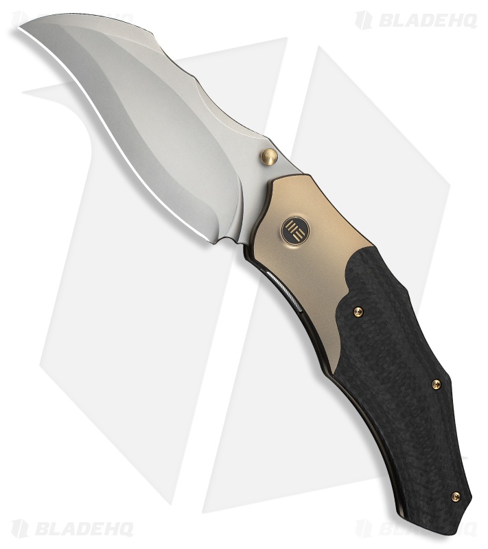 WE Knife Co. Orc Boss Liner Lock Knife Twill Carbon Fiber/Champagne Ti (3.8" SW)