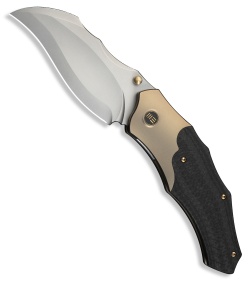WE Knife Co. Orc Boss Liner Lock Knife Twill Carbon Fiber/Champagne Ti (3.8" SW)