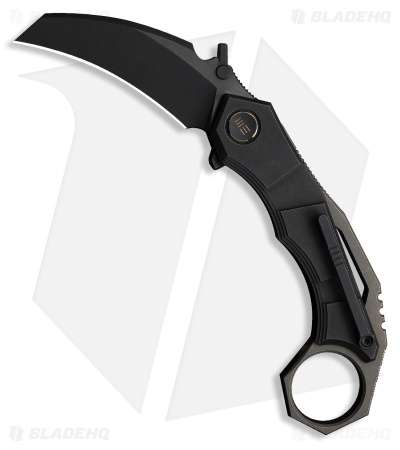 WE Knife Co. Tayra Frame Lock Knife Black Ti + Bronze Backspacer (2.2" Black)