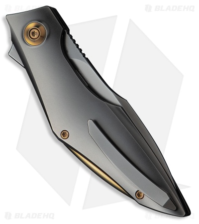 WE Knife Co. Krait Snake Nested Liner Lock Knife Polished Gray Ti (3.3" Gray)