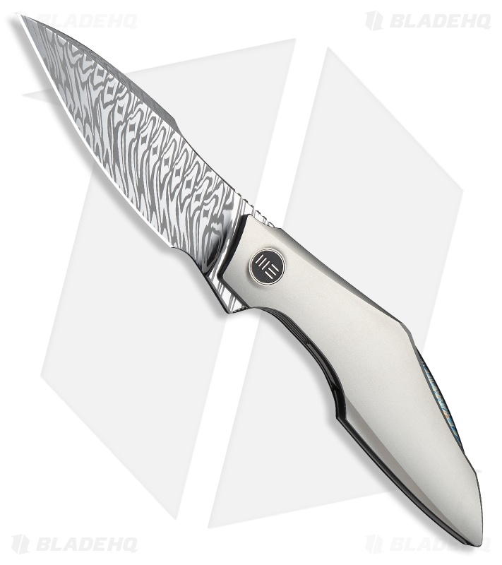 WE Knife Co. Krait Snake Nested Liner Lock Knife Gray Ti (3.3" Fafnir Damasteel)