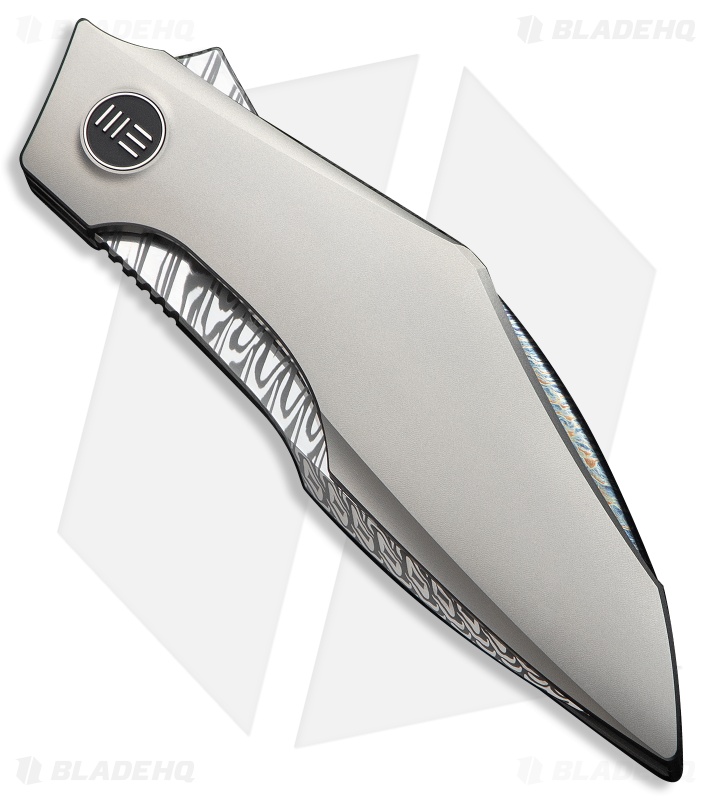 WE Knife Co. Krait Snake Nested Liner Lock Knife Gray Ti (3.3" Fafnir Damasteel)