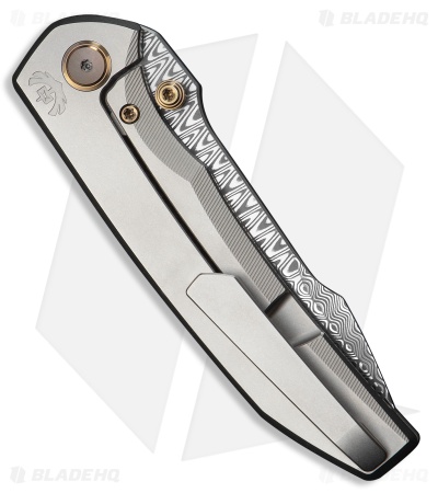 WE Knife Co. Ryson Frame Lock Knife Gray Titanium (3.3" Hugin Damasteel)