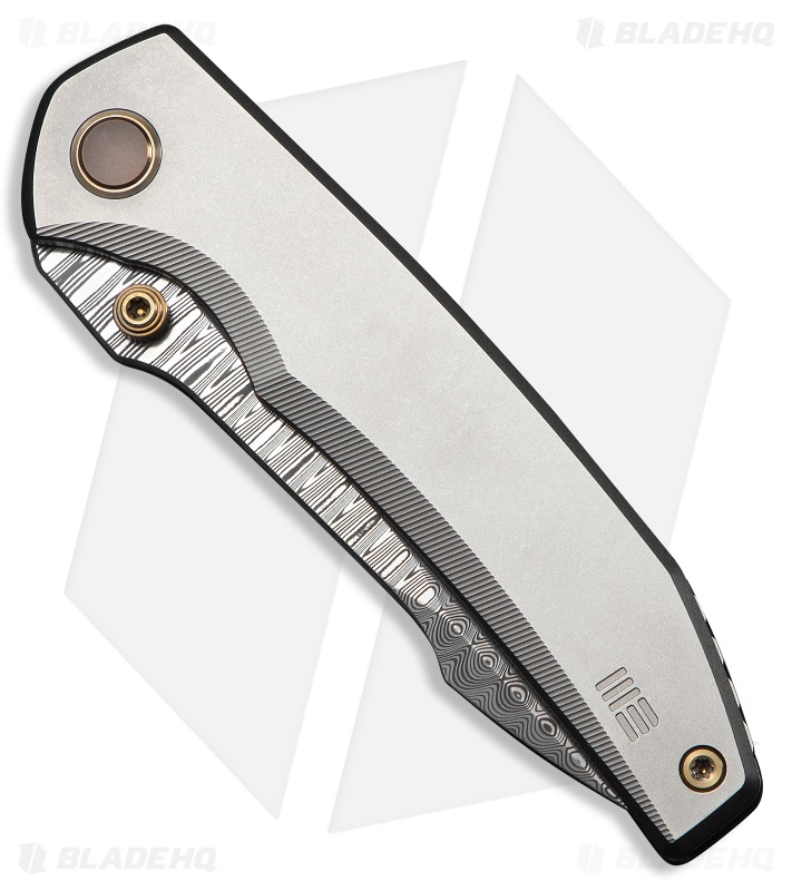 WE Knife Co. Ryson Frame Lock Knife Gray Titanium (3.3" Hugin Damasteel)