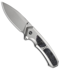 WE Knife Co. Corwyn Frame Lock Knife Gray Ti + Black/Pink CF (3.7" SW)