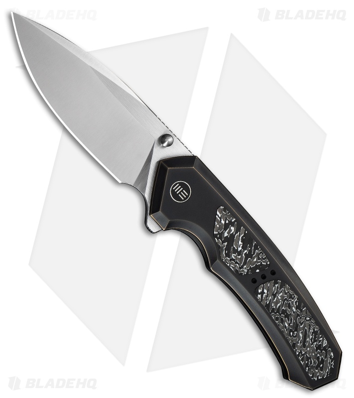 WE Knife Co. Corwyn Frame Lock Knife Bronze & Black Ti + Al Foil CF (3.7" Satin)