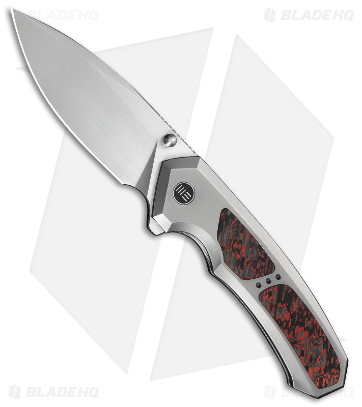 WE Knife Co. Corwyn Frame Lock Knife Polished/BB Ti + Lava Flow FC (3.7" Satin)