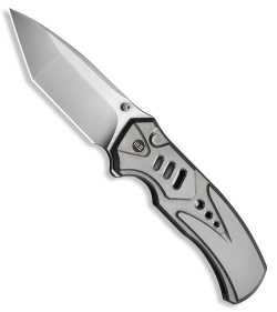 WE Knife Co. Zentron Button Lock Knife Gray Titanium (3.5" Satin M390)