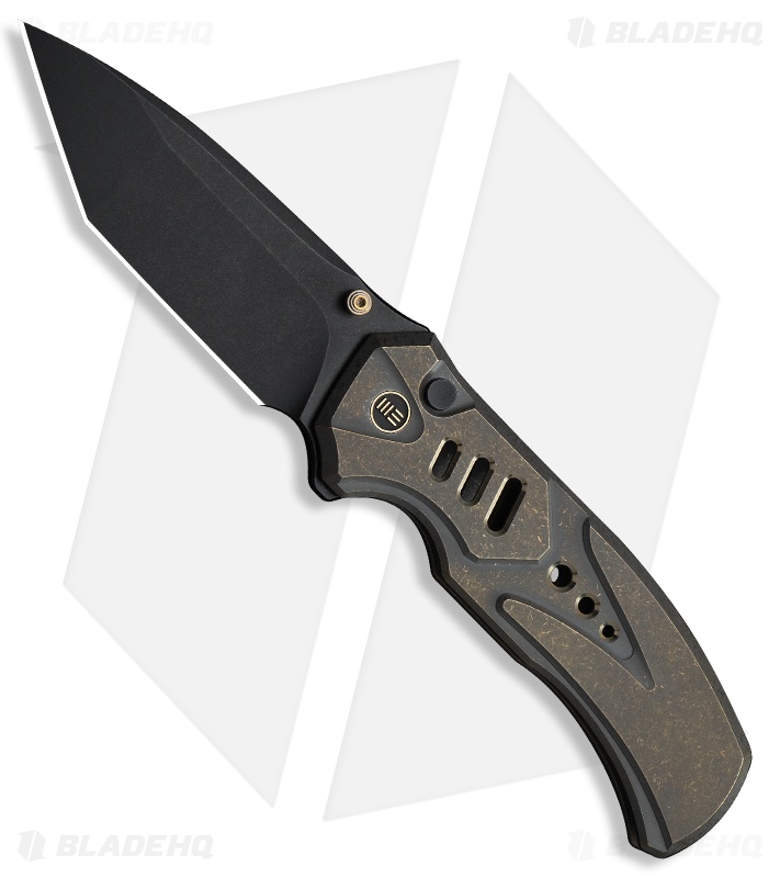WE Knife Co. Zentron Button Lock Knife Bronze Titanium (3.5" Black SW M390)