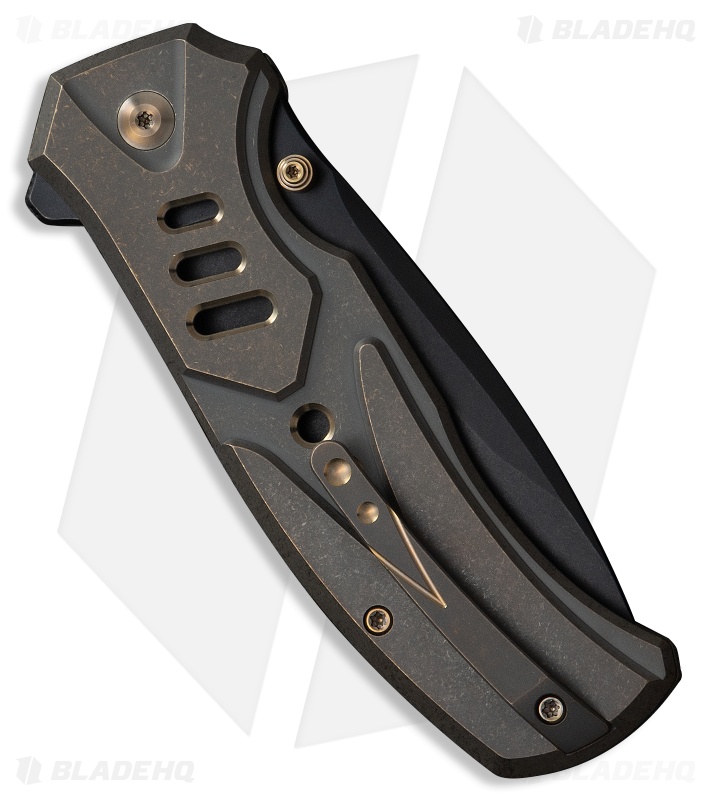 WE Knife Co. Zentron Button Lock Knife Bronze Titanium (3.5" Black SW M390)