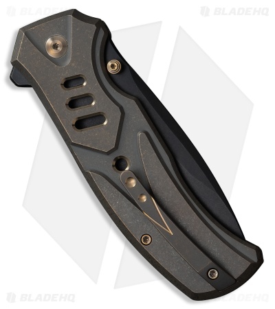 WE Knife Co. Zentron Button Lock Knife Bronze Titanium (3.5" Black SW M390)