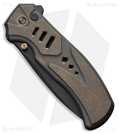 WE Knife Co. Zentron Button Lock Knife Bronze Titanium (3.5" Black SW M390)