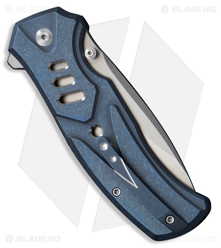 WE Knife Co. Zentron Button Lock Knife Blue Titanium (3.5" Stonewash M390)