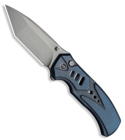 WE Knife Co. Zentron Button Lock Knife Blue Titanium (3.5" Stonewash M390)