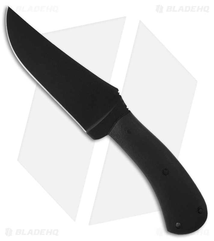 Winkler Knives Belt Knife Fixed Blade w/ Canvas Laminate Handle (4.75" Black KG)