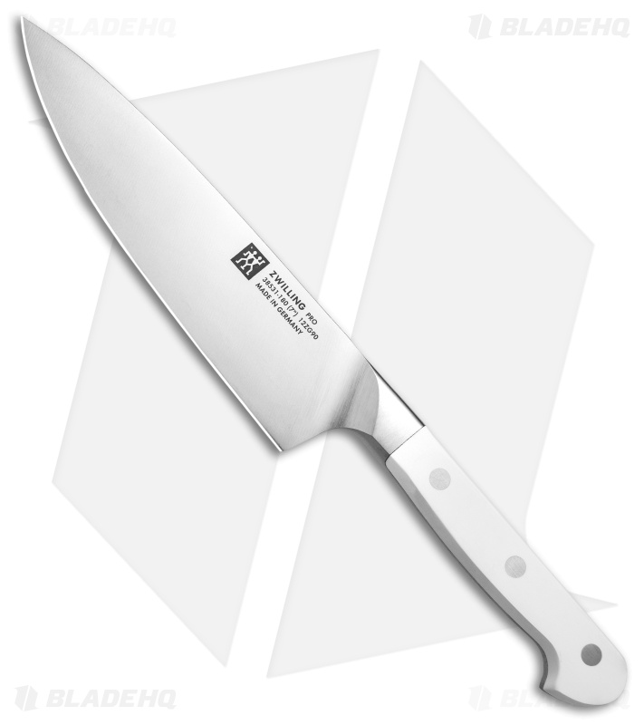 Zwilling Pro Le Blanc 7" Chef's Kitchen Knife White Three Pin