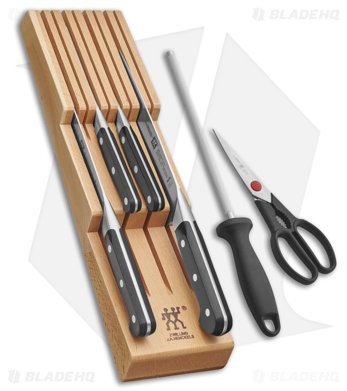 Zwilling Pro 7-Piece Kitchen Knife Block Set w/ Sharpener