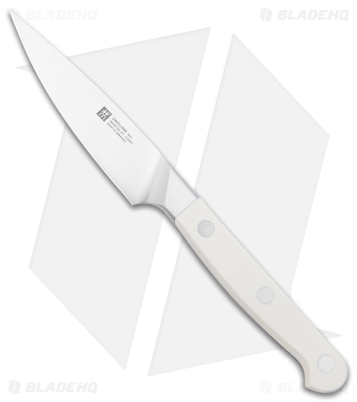 Zwilling Pro Le Blanc 4" Paring Kitchen Knife White Three Pin