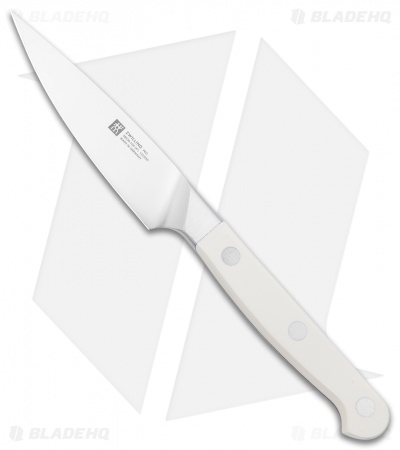 Zwilling Pro Le Blanc 4" Paring Kitchen Knife White Three Pin