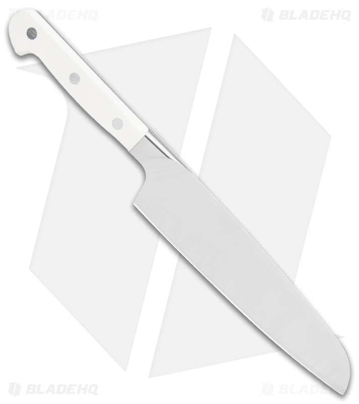 Zwilling Pro Le Blanc 7" Hollow Edge Santoku Kitchen Knife White Three Pin