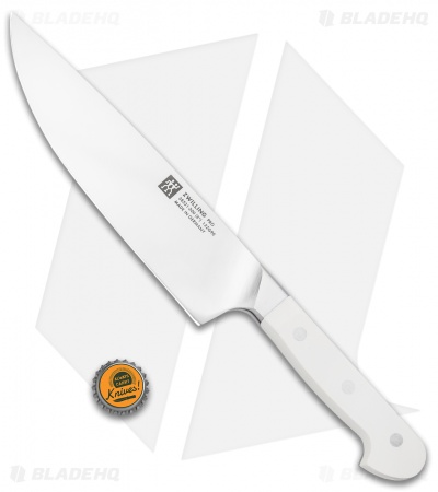 Zwilling Pro Le Blanc 8" Chef's Kitchen Knife White Three Pin